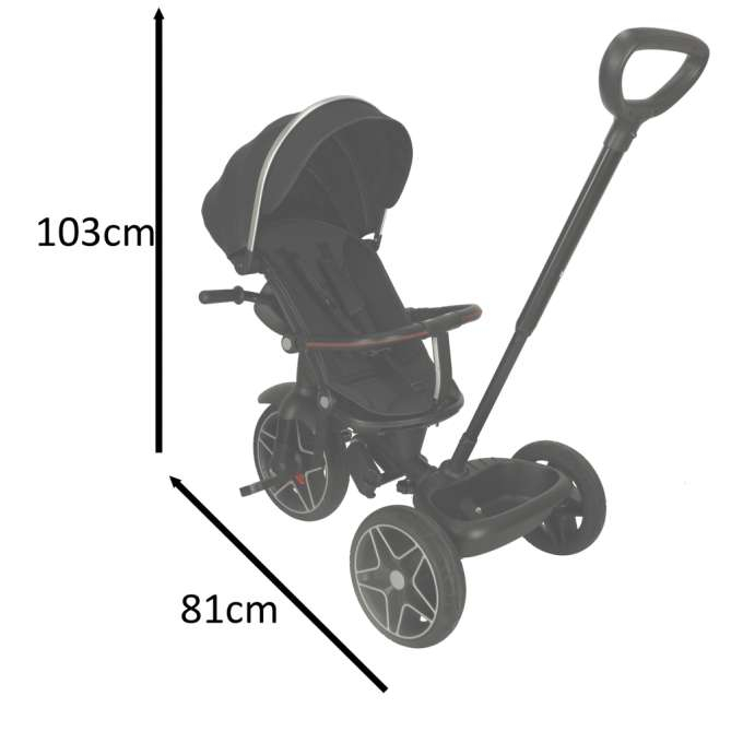 Tricicletă TRIKE FIX Elite 2 în 1 cu copertină pivotantă reglabilă, culoare NEGRU [6]