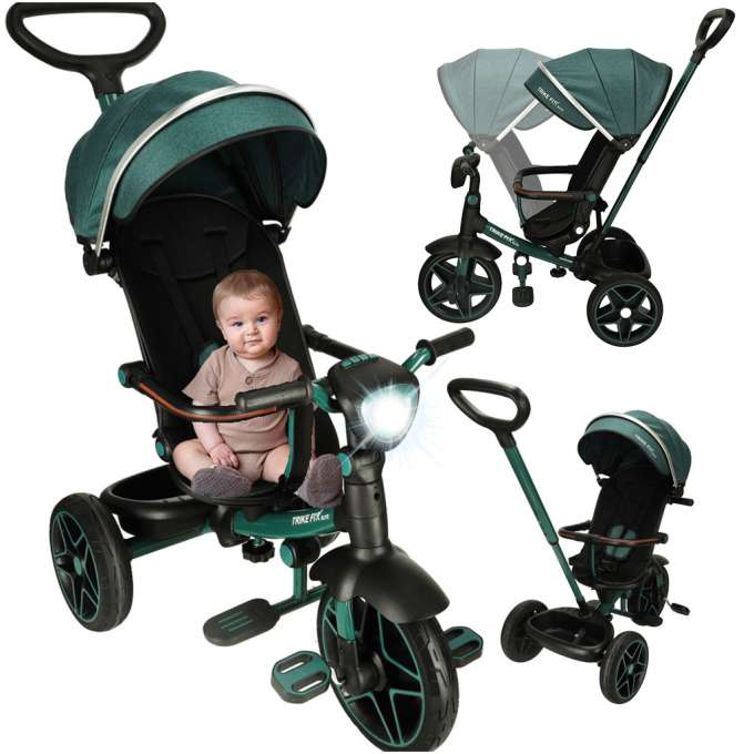 Tricicletă TRIKE FIX Elite 2 în 1 cu copertină pivotantă reglabilă, culoare VERDE [1]