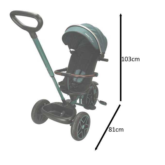Tricicletă TRIKE FIX Elite 2 în 1 cu copertină pivotantă reglabilă, culoare VERDE [13]