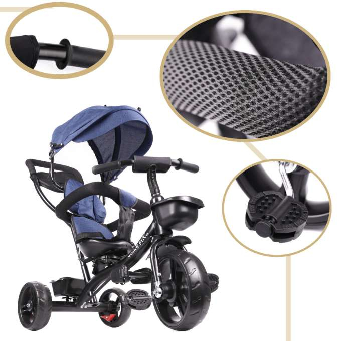 Tricicletă Trike Fix Lite 3 în 1 cu copertină pivotantă reglabilă, albastru marin [4]