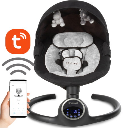 Leagǎne şi Balansoare - Balansoar electric 2 în 1 REVE Negru/Argintiu