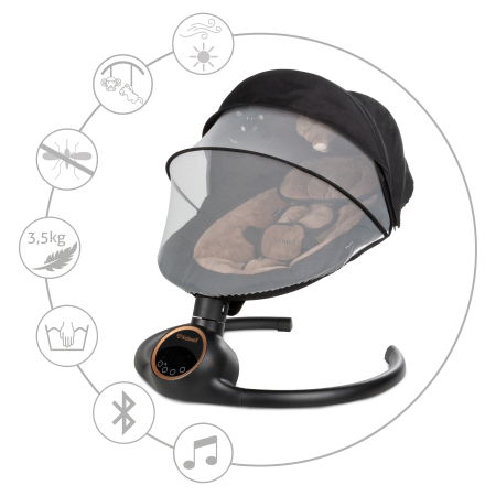 Balansoar electric 2 în 1 REVE Negru/Auriu [7]