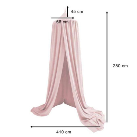 Baldachin pentru pat copii tip cort suspendat roz deschis 280 cm [2]