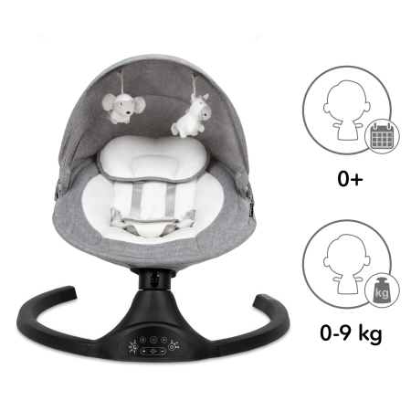 Balansoar electric 2 în 1 LUXI Dark Melange/Negru [8]