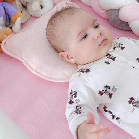 Perna bebelusi cu 2 huse contra plagiocefaliei pentru formarea capului, Roz [1]