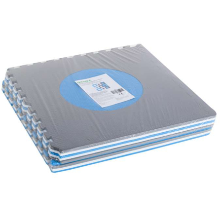 Covoraș puzzle din spumă pentru copii 180x180cm 9 piese gri-albastru [11]