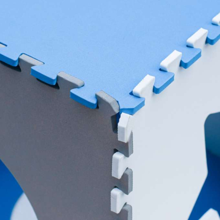 Covoraș puzzle din spumă pentru copii 180x180cm 9 piese gri-albastru [8]