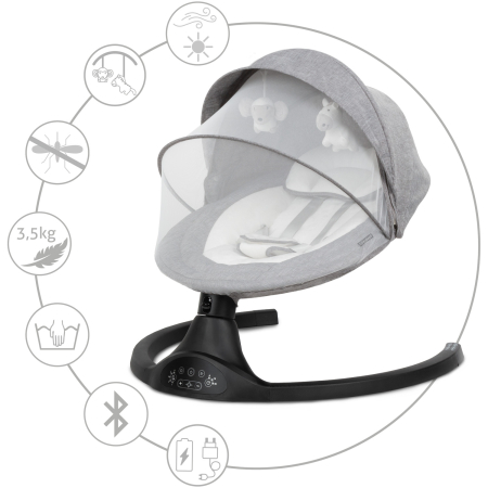 Balansoar electric 2 în 1 LUXI Dark Melange/Negru [5]