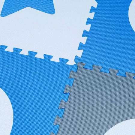 Covoraș puzzle din spumă pentru copii 180x180cm 9 piese gri-albastru [6]