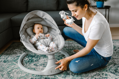 Balansoar electric 2 în 1 LUXI Dark Melange/Negru [12]