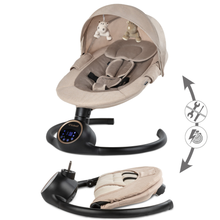 Balansoar electric 2 în 1 REVE Bej/Auriu [8]