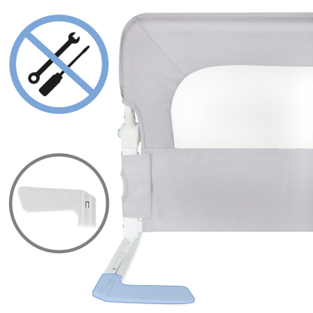 Bariera de protectie pentru pat copii Kidwell CORI Gray, 150 cm [4]
