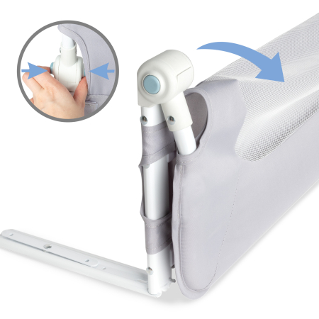 Bariera de protectie pentru pat copii Kidwell CORI Gray, 150 cm [3]