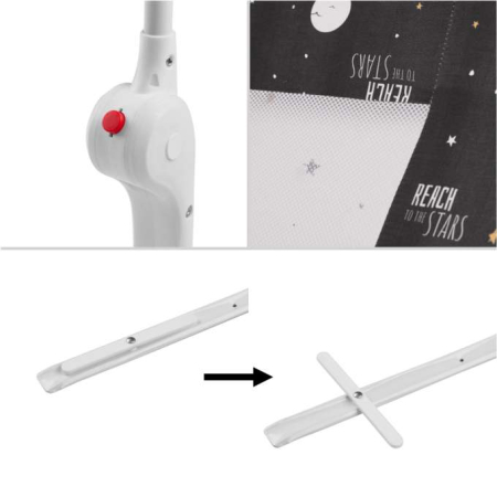 Barieră de siguranță pentru pat, 200 cm, negru [2]