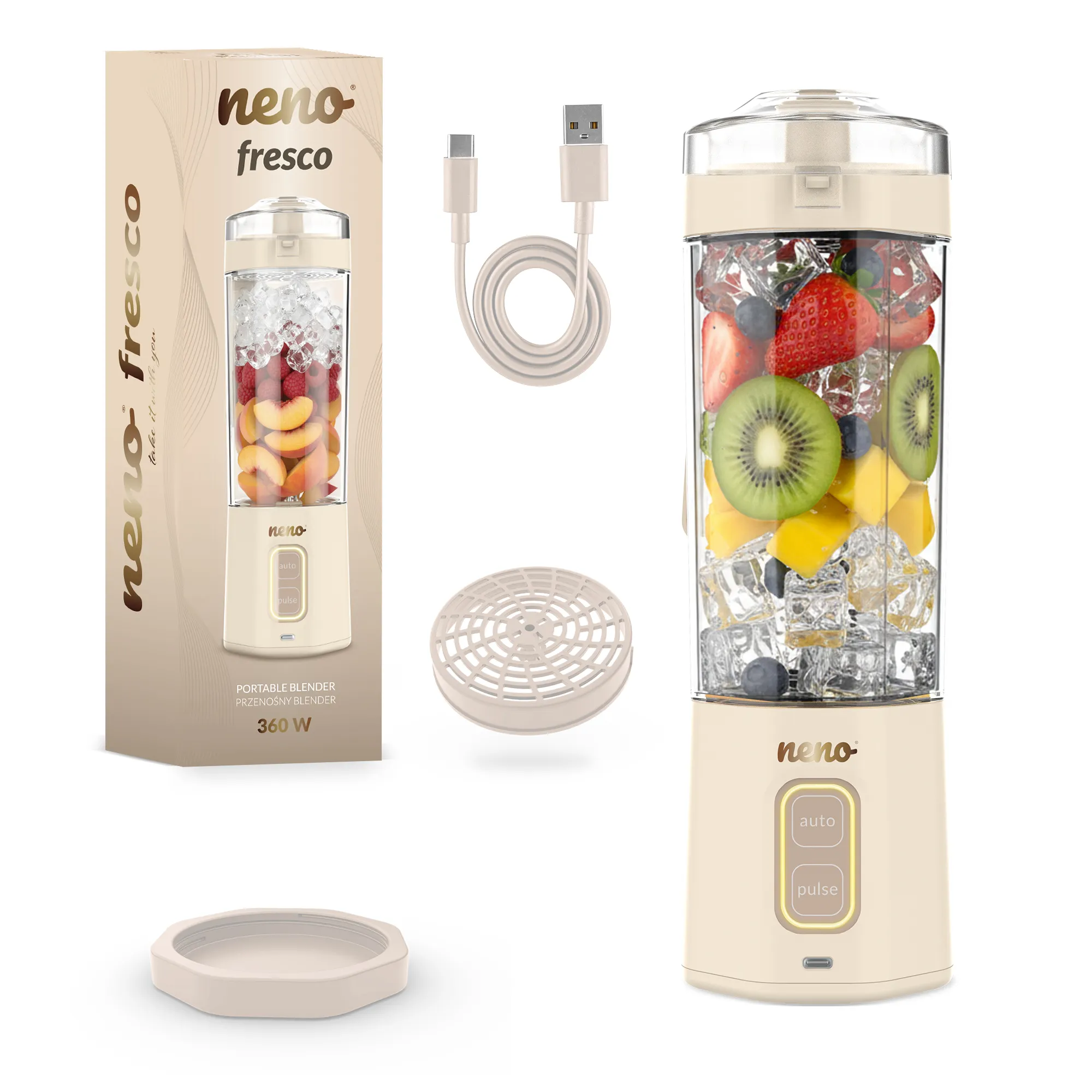 Blender portabil Neno Fresco – blender smoothie pentru bebeluși și călătorii [1]