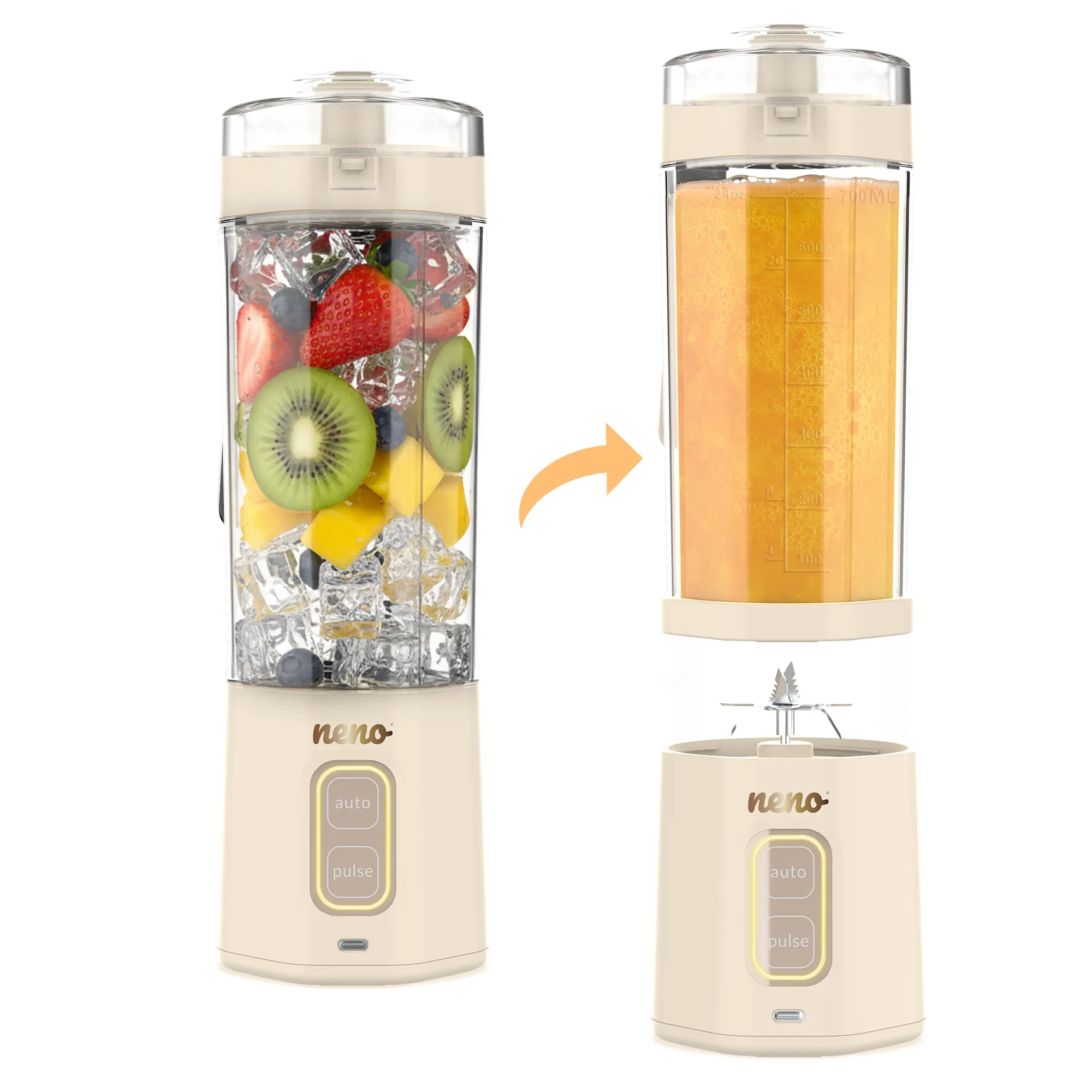Blender portabil Neno Fresco – blender smoothie pentru bebeluși și călătorii [3]