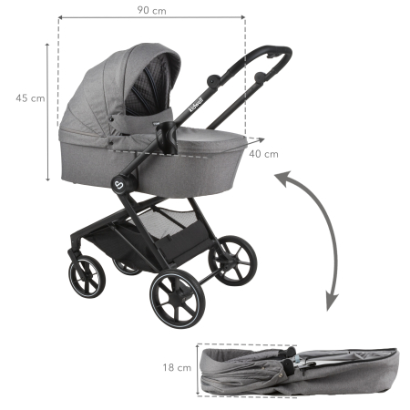 Cărucior multifunctional 2in 1 VELMONT, gri [13]