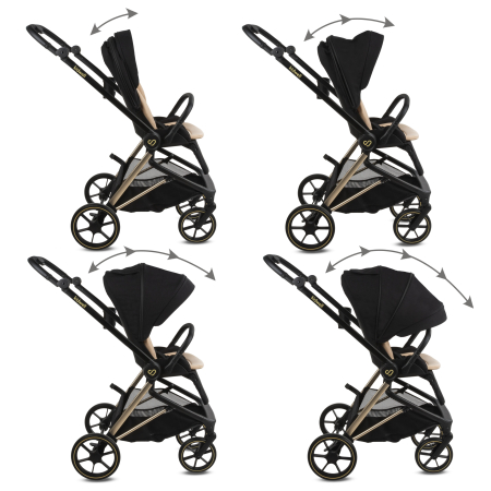 Cărucior multifuncțional  2in 1 VELMONT, negru/bej închis [4]