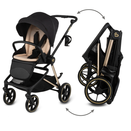 Cărucior multifuncțional  2in 1 VELMONT, negru/bej închis [3]