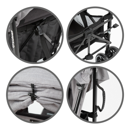 Cărucior de călătorie NELLI Gri/Grafit [12]