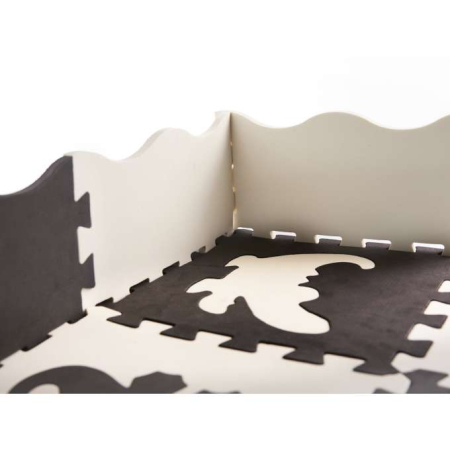 Covoras de joaca pentru copii din spuma EVA puzzle negru-ecru 25 piese [3]
