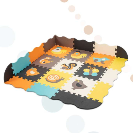 Covoras de joaca si tarc pentru copii din spuma EVA puzzle cu animale 25 piese [6]