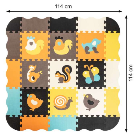 Covoras de joaca si tarc pentru copii din spuma EVA puzzle cu animale 25 piese [5]