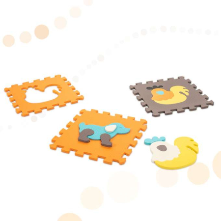 Covoras de joaca si tarc pentru copii din spuma EVA puzzle cu animale 25 piese [12]