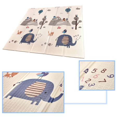 Covoraș educativ tip puzzle ,pliabil din spumă, față-verso, 180 x 200 cm, stradă/pădure [4]