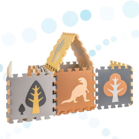 Covoraș puzzle din spumă, 36 de piese, dinozauri, 143cm x 143cm x 1cm [1]