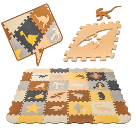 Covoraș puzzle din spumă, 36 de piese, dinozauri, 143cm x 143cm x 1cm [8]