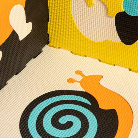 Covoraș puzzle din spumă pentru copii cu 9 elemenți, animale colorate, 85cm x 85cm x 1cm [7]