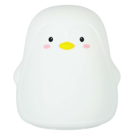 Lampă de veghe LED pentru copii, silicon, moale, la atingere, albă, RGB, pinguin [1]