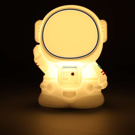 Lampă de veghe pentru copii, cu 8 LED-uri USB RGB, din silicon, moale la atingere, albă, astronaut [1]