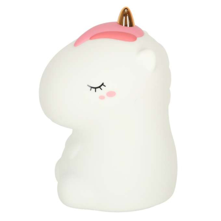 Lampă de veghe pentru copii, silicon, tactil, LED, alb, RGB, unicorn [3]