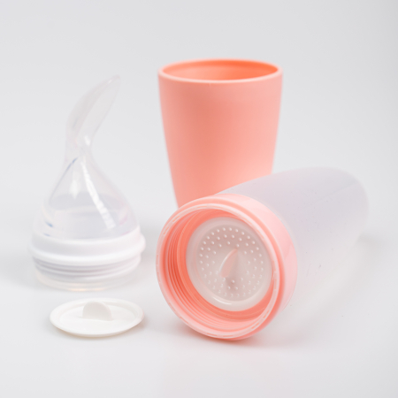 Lingurita de silicon cu rezervor Babysnugg, Fara BPA, Portabila, Roz [2]