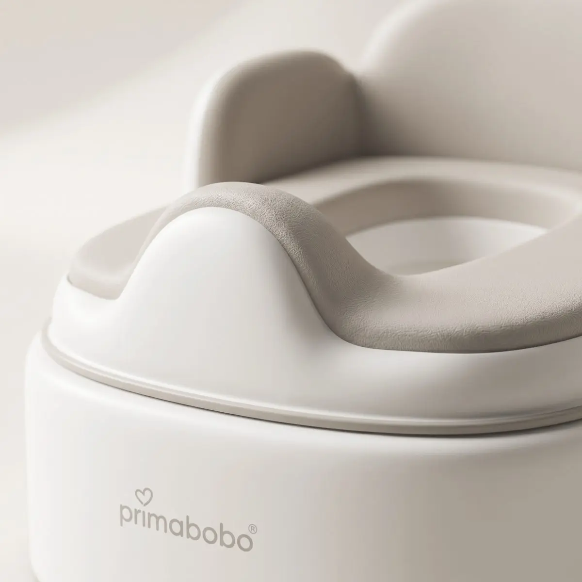 Olita multifunctionala 4 in 1 pentru copii Primabobo– Reductor WC, Inaltator, Scaun, Recipient detasabil, Perna moale, Spatar ergonomic, Anti-alunecare, Anti-stropire, Capac inclus culoare BEJ [9]