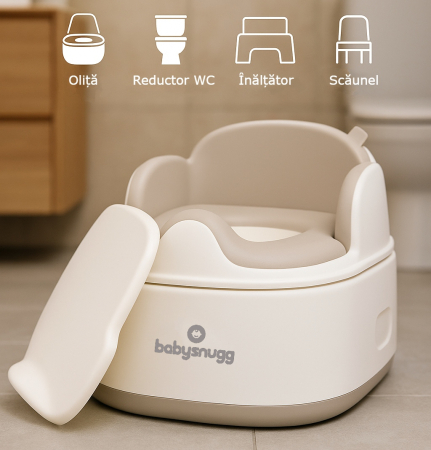 Olițe si Reductoare WC - Olita multifunctionala 4 in 1 pentru copii – Reductor WC, Inaltator, Scaun, Recipient detasabil, Perna moale, Spatar ergonomic, Anti-alunecare, Anti-stropire, Capac inclus