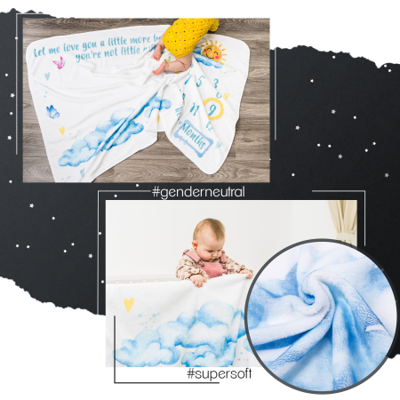 Păturica aniversara Milestone Norișori - 100x150cm [3]