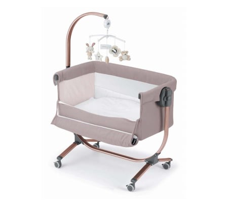 Pătuț Co-Sleeping Cullami – Pătuț Bebe Atașabil, Reglabil pe Înălțime, Cu Laterale Detașabile- rose gold