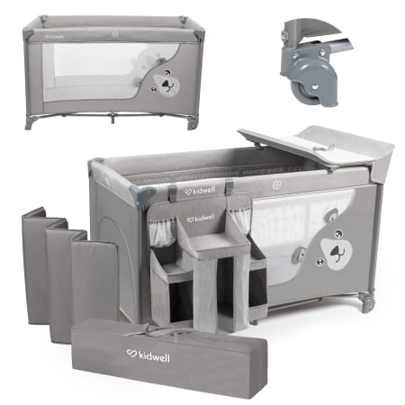 Patuțuri Pliabile - Pătuț de călătorie BLISSY gri cu accesorii