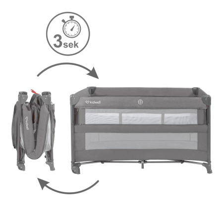 Pătuț de călătorie cu două niveluri BLISSY Lift ,culoare GRI [3]