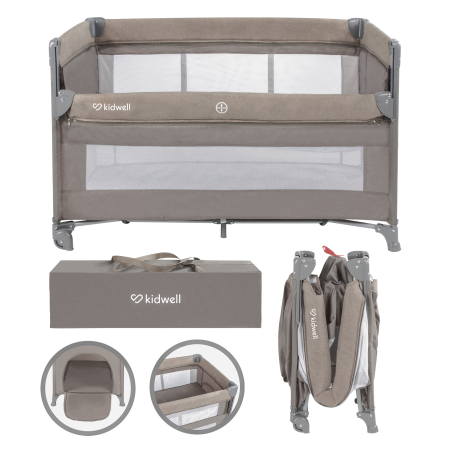 Patuțuri Pliabile - Pătuț de călătorie cu doua niveluri BLISSY Lift ,culoare BEJ