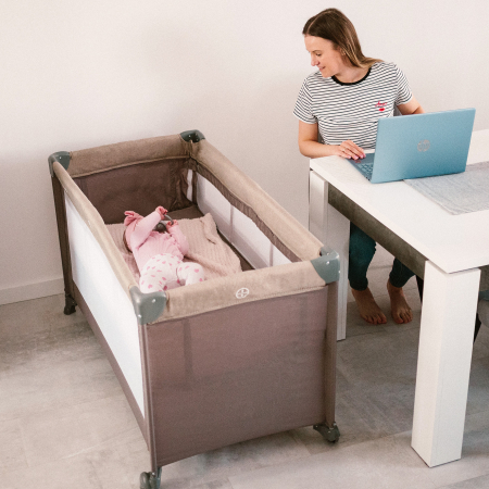 Pătuț de călătorie cu doua niveluri BLISSY Lift ,culoare BEJ [22]