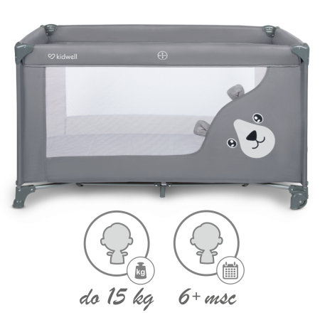 Pătuț de călătorie cu un singur nivel BLISSY BASIC ,culoare GRI [1]