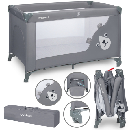 Pătuț de călătorie cu un singur nivel BLISSY BASIC ,culoare GRI [5]