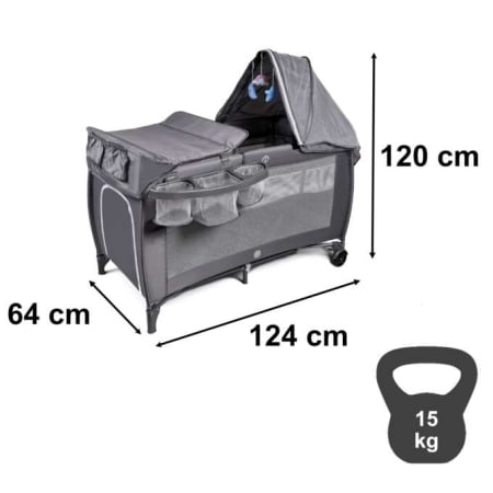 Pătuț de călătorie pliabil cu două niveluri, masă de înfășat maxim 15 kg [1]