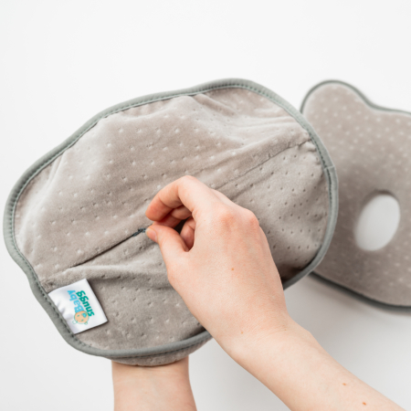 Perna bebelusi cu 2 huse contra plagiocefaliei pentru formarea capului, Gri [2]