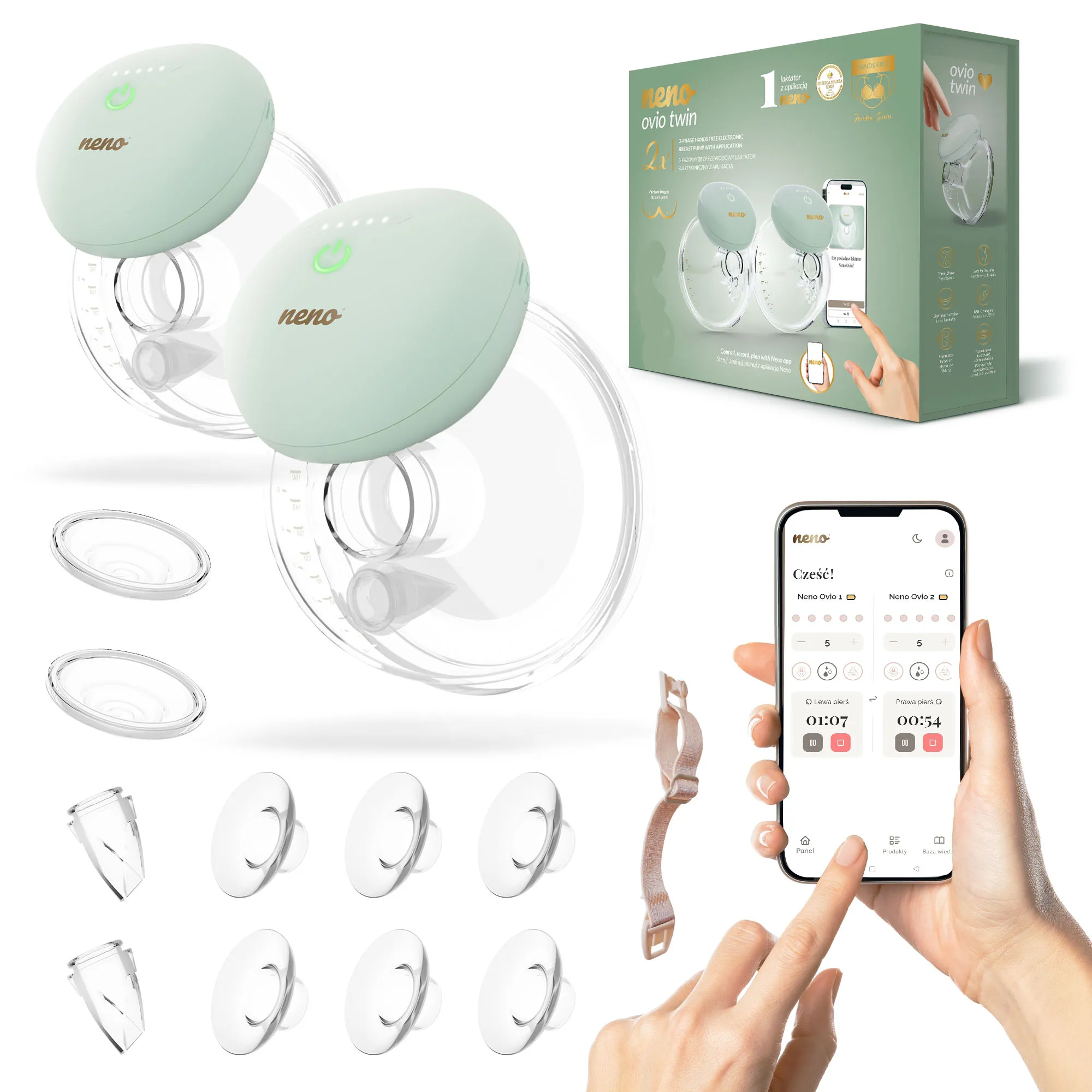 Pompă de sân electrică dublă hands free Neno Ovio Twin – pompă wireless pentru alăptare [1]