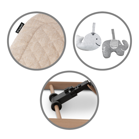 Scaun balansoar LARO bej/lemn [8]